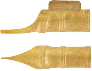 Ramrod pipe, brass, entry with pin lug, English rifle, for 3/8" ramrod